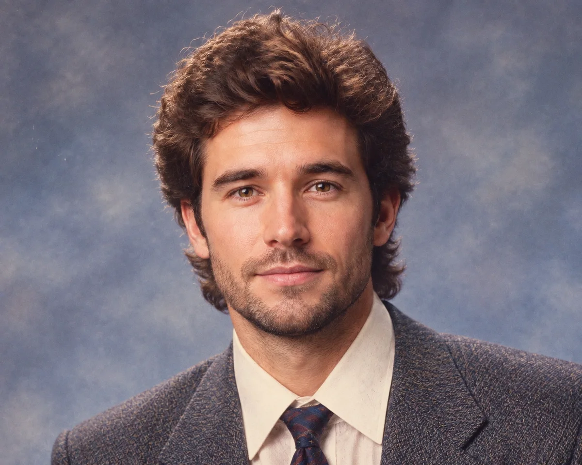Second tested 1980s AI studio portrait result