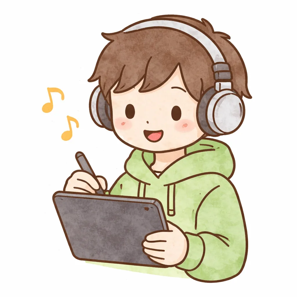 Creative person with headphones