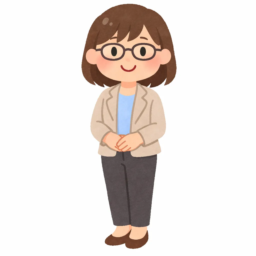 Woman with glasses character